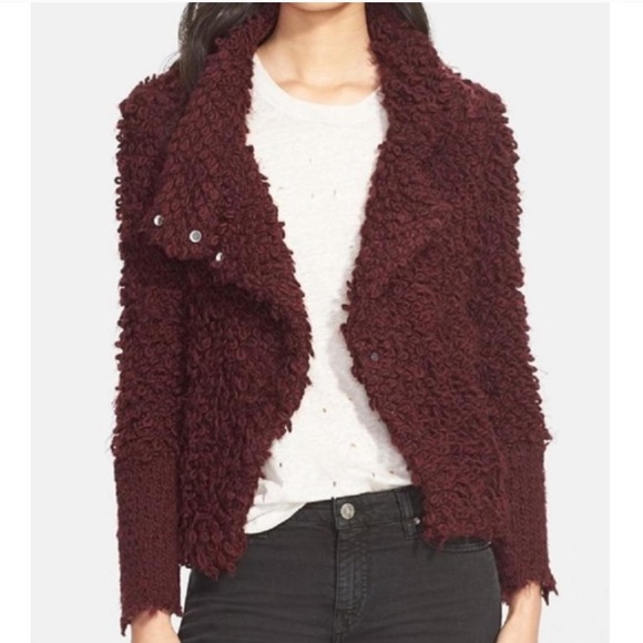 IRO Jackets & Blazers - IRO Burgundy Collarless Andrew Jacket